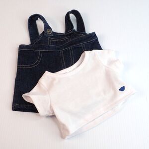Build A Bear Denim Overalls & Shirt For 14"- 16" Plush